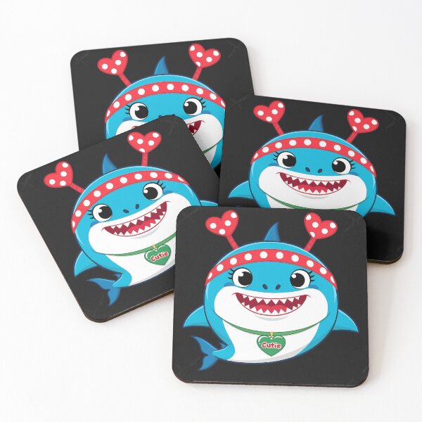 Item preview, Adorable Cartoon Shark with Heart Antennae - Cute and Fun designed and sold by zoughlal.