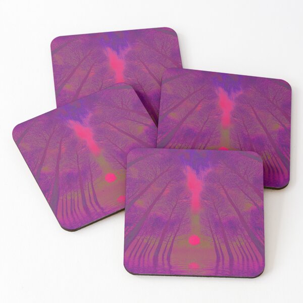 Item preview, Festival atmosphere - psychedelic forest, bathed in sea and setting sun - shades of purple and magenta. designed and sold by My-fake-places.