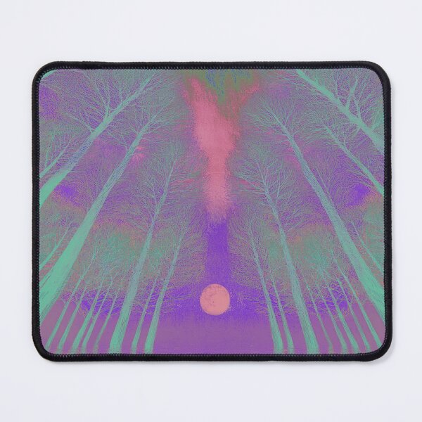 Item preview, Festival atmosphere - psychedelic forest, bathed in sea and setting sun - shades of blue and pastel violet. designed and sold by My-fake-places.