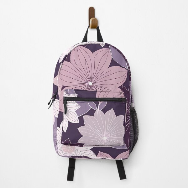 Item preview, Floral Elegance on Dark Purple Background designed and sold by Pixevol.