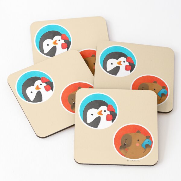 Item preview, Penguin talking with Capybara on the phone designed and sold by julianamotzko.