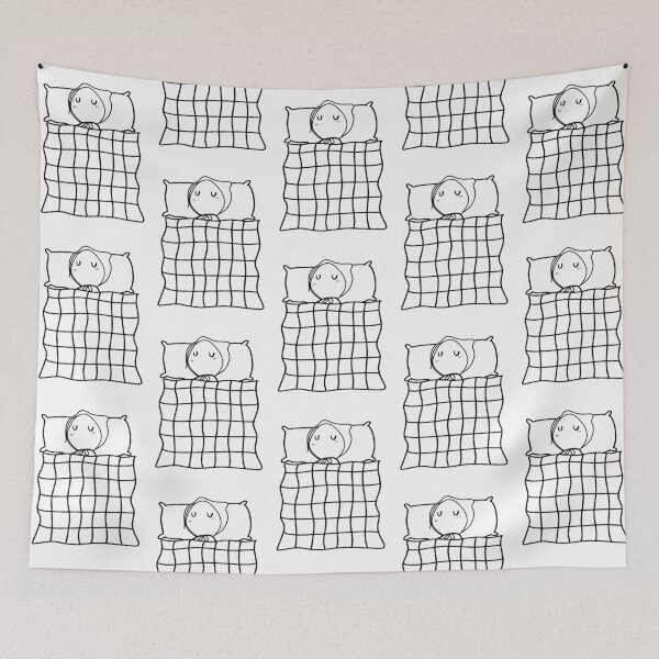 Item preview, Line Art of a Girl Sleeping with a Blanket | Cute Character | Minimalist Design designed and sold by RM-Journey.
