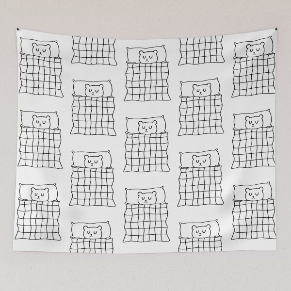 Item preview, Line Art of a Bear Sleeping with a Blanket | Cute Character | Minimalist Design designed and sold by RM-Journey.