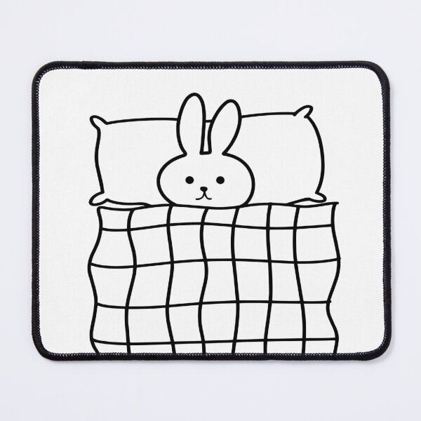 Item preview, Line Art of a Rabbit Covered in a Blanket and Getting Ready for Bed | Cute Character | Minimalist Design designed and sold by RM-Journey.