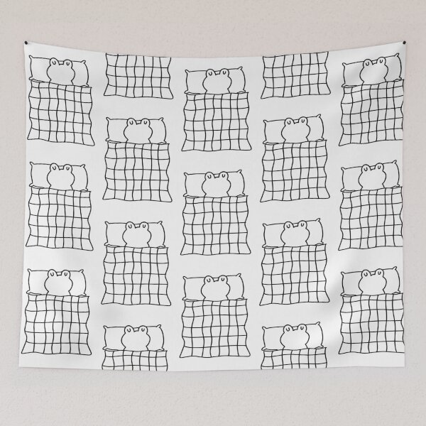 Item preview, Line Art of a Sleeping Frog with a Blanket | Cute Character | Minimalist Design designed and sold by RM-Journey.