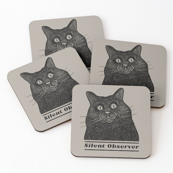 Item preview, Black Introvert Cat Silent Observer  designed and sold by alczar.