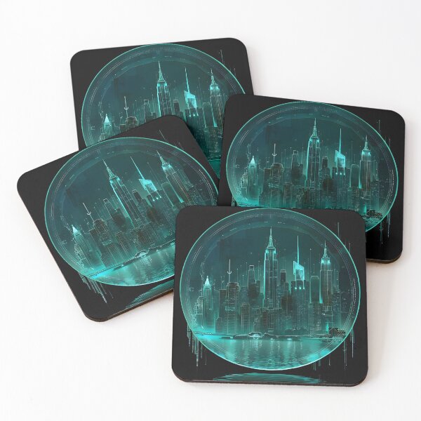 Item preview, Neon Spirograph Cyberpunk Skylines designed and sold by AI-Only Creations.
