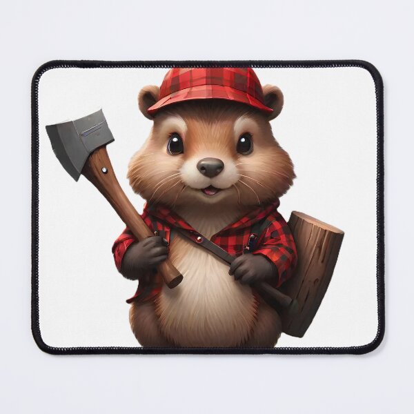 Item preview, cute lumberjack beaver designed and sold by Capacitor-Ant.