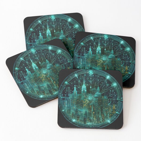 Item preview, Neon Spirograph Cyberpunk Metropolis designed and sold by AI-Only Creations.