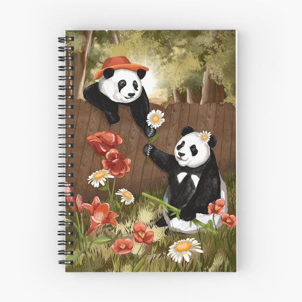 Item preview, Adorable Pandas Exchanging Flowers: A Heartwarming Moment Captured designed and sold by Pandositive.