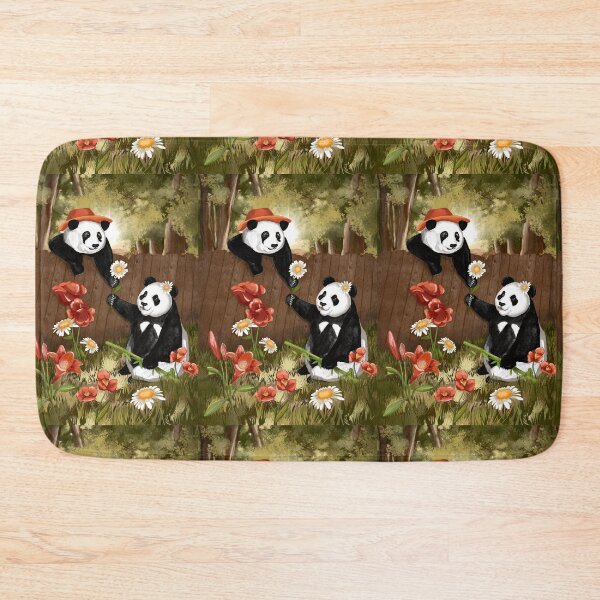 Item preview, Adorable Pandas Exchanging Flowers: A Heartwarming Moment Captured designed and sold by Pandositive.