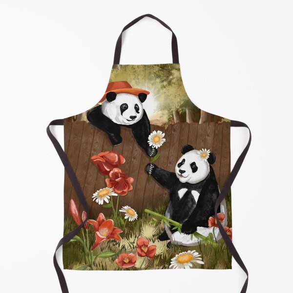 Item preview, Adorable Pandas Exchanging Flowers: A Heartwarming Moment Captured designed and sold by Pandositive.