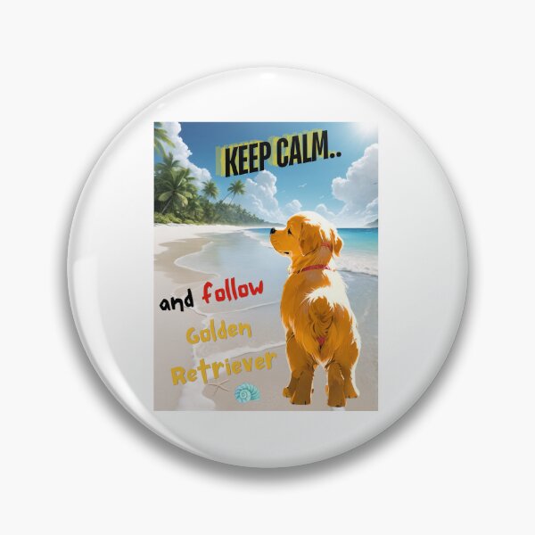 Item preview, Cute Golden Retriever for You to Follow and Keep Calm designed and sold by FreeStyleTrend.