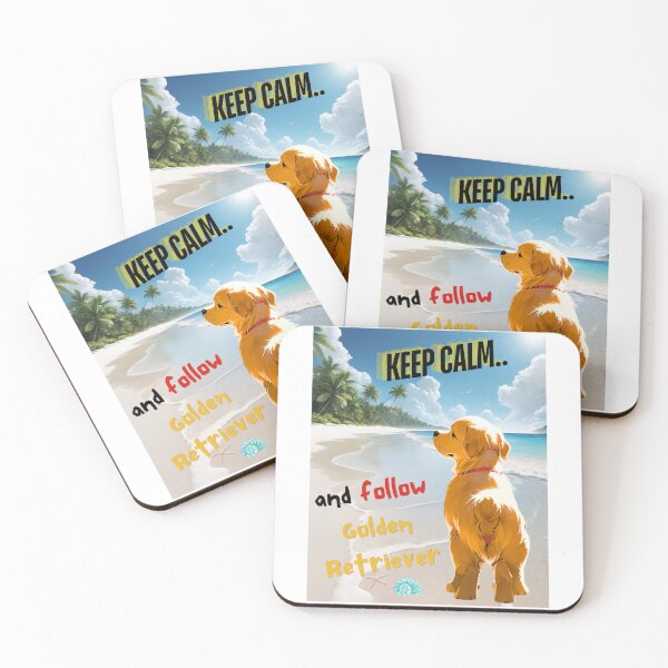 Item preview, Cute Golden Retriever for You to Follow and Keep Calm designed and sold by FreeStyleTrend.