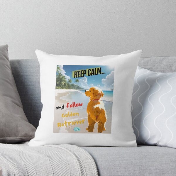 Item preview, Cute Golden Retriever for You to Follow and Keep Calm designed and sold by FreeStyleTrend.