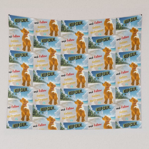 Item preview, Cute Golden Retriever for You to Follow and Keep Calm designed and sold by FreeStyleTrend.