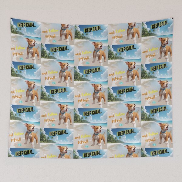 Item preview, Cute Pitbull for You to Follow and Keep Calm designed and sold by FreeStyleTrend.