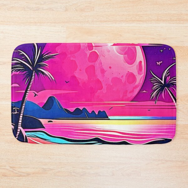 Item preview, Pink Moon Beachscape Art designed and sold by Health And Fitness Posts e-Store.