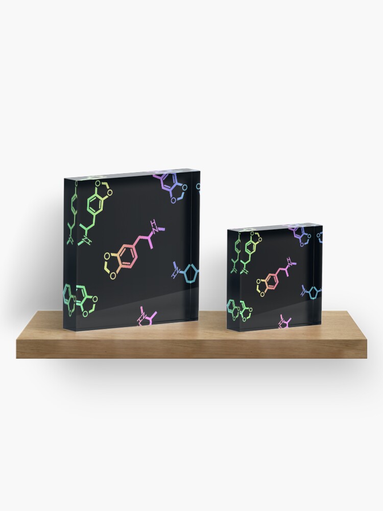 Alternate view of MDMA (Ecstasy) Molecule Pattern Acrylic Block