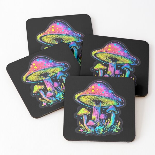 Item preview, Psychedelic Neon Fungi Mushrooms  designed and sold by dariasphinx.