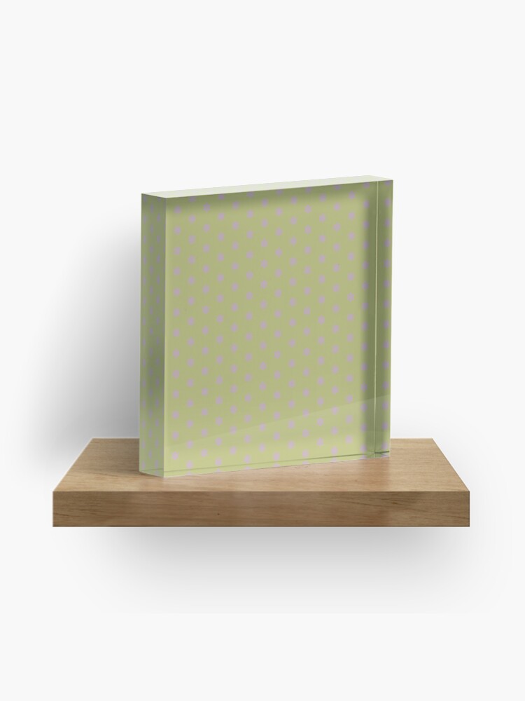 Acrylic Block, Geometric Warm Neutrals Burnished Lilac Six Pointed Stars On Green Banana designed and sold by Triplicate Limited