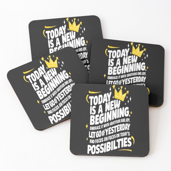 Item preview, Today is a new beginning. Embrace it with gratitude and joy Let go of yesterday and focus on focus today's possibilities daily mantra designed and sold by Modesigny.