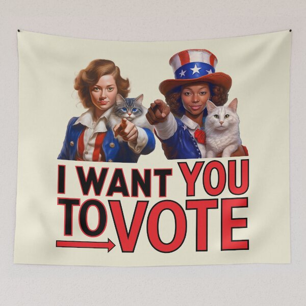 Item preview, I WANT YOU TO VOTE (Cat Ladies) designed and sold by Peregrinus Creative.