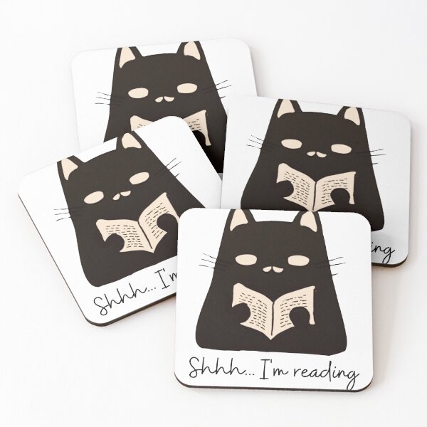Item preview, Grumpy black cat. Shhh I'm reading designed and sold by Invisible-Cult.