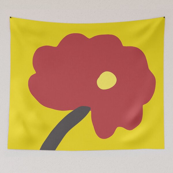 Aperçu de l'œuvre Dessin simple fleur rouge jaune créée et vendue par Doodlehomeshop.