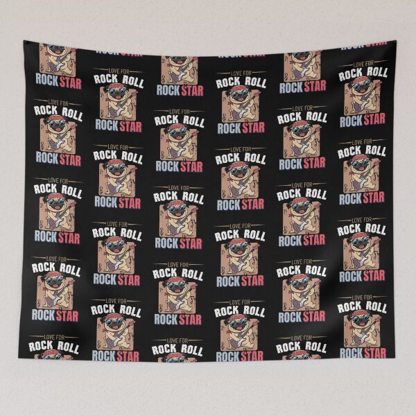Item preview, Love for rock roll, rock star, rocker pug designed and sold by antcpjr682.