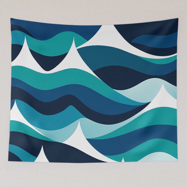 Item preview, Green and Blue Waves designed and sold by Pixevol.