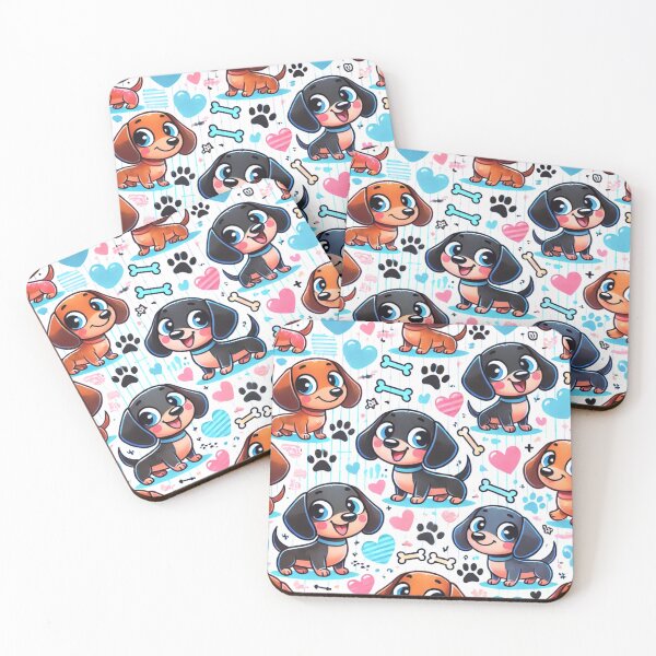 Item preview, Kawaii Dachshund Dog Pattern designed and sold by CritterManiaUK.