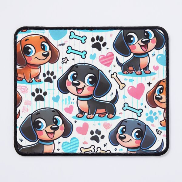 Item preview, Kawaii Dachshund Dog Pattern designed and sold by CritterManiaUK.