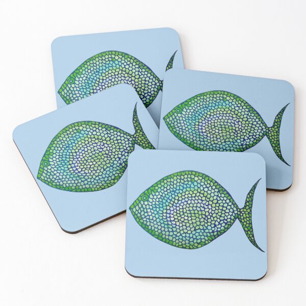 Item preview, Green Fish with Blue Swirls designed and sold by KakiDimock.
