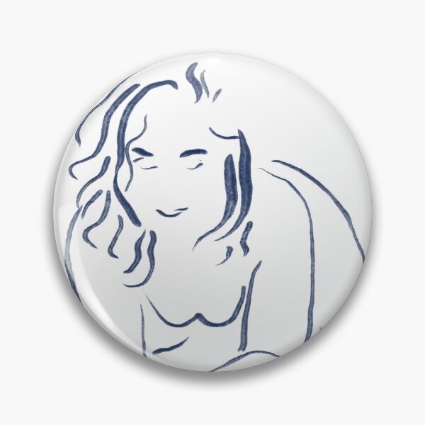 Item preview, Brushstroke Curvy Woman line drawing designed and sold by 19thAmendment.