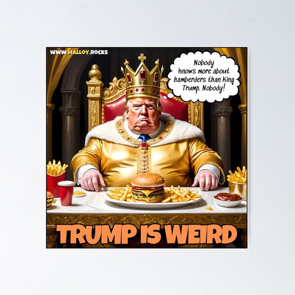 Trump is weird: Nobody knows more about hamberders than King Trump Poster