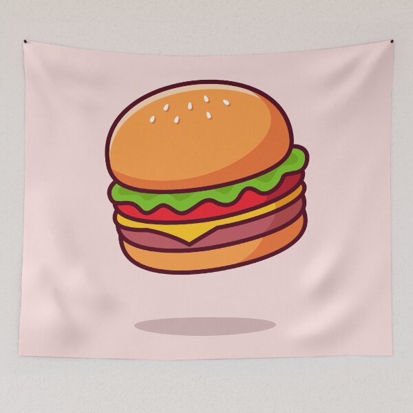 Item preview, Burger Food Floating Cartoon Vector Icon Illustration designed and sold by hjian8219.