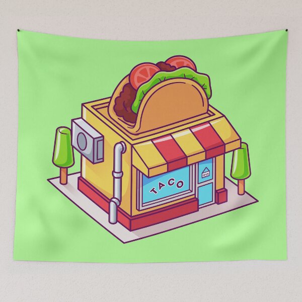 Item preview, Taco Shop Building Isometric Cartoon Vector Icon Illustration designed and sold by hjian8219.