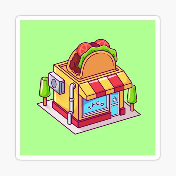 Item preview, Taco Shop Building Isometric Cartoon Vector Icon Illustration designed and sold by hjian8219.