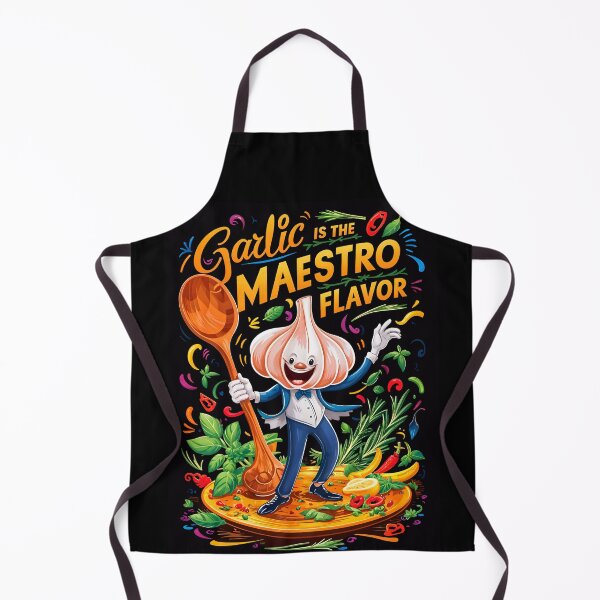 Item preview, Garlic Is The Maestro Flavor Funny Food Quote designed and sold by TheArtOfPat.