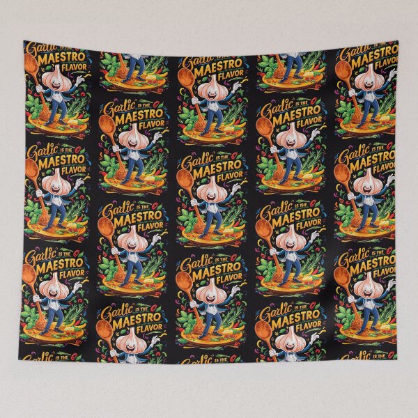 Item preview, Garlic Is The Maestro Flavor Funny Food Quote designed and sold by TheArtOfPat.