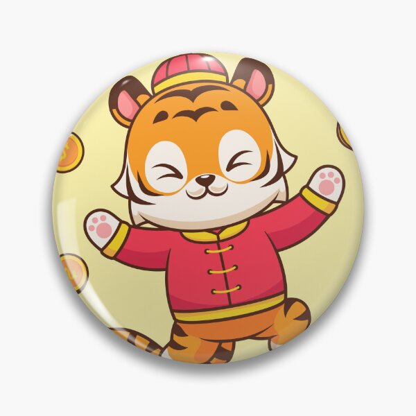 Item preview, Cute Chinese Tiger Holding Gold Coin Cartoon Vector Icon Illustration designed and sold by hjian8219.