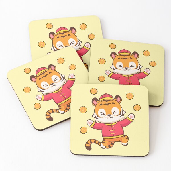 Item preview, Cute Chinese Tiger Holding Gold Coin Cartoon Vector Icon Illustration designed and sold by hjian8219.