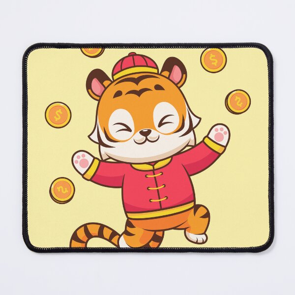 Item preview, Cute Chinese Tiger Holding Gold Coin Cartoon Vector Icon Illustration designed and sold by hjian8219.