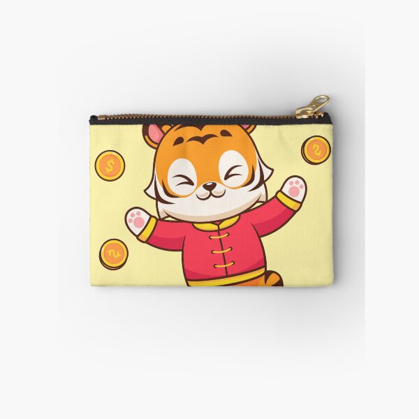 Item preview, Cute Chinese Tiger Holding Gold Coin Cartoon Vector Icon Illustration designed and sold by hjian8219.