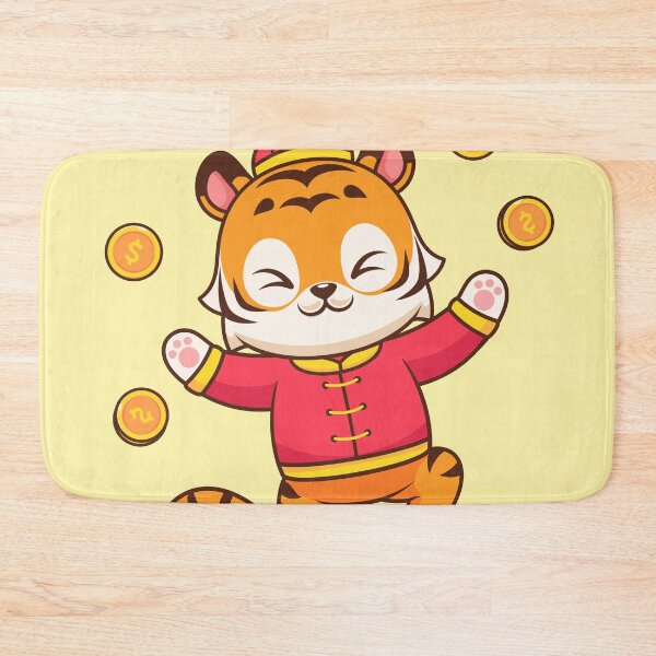 Item preview, Cute Chinese Tiger Holding Gold Coin Cartoon Vector Icon Illustration designed and sold by hjian8219.