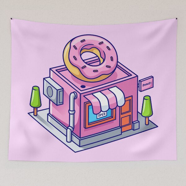 Item preview,  Donut Shop Building Isometric Cartoon Vector Icon Illustration designed and sold by hjian8219.