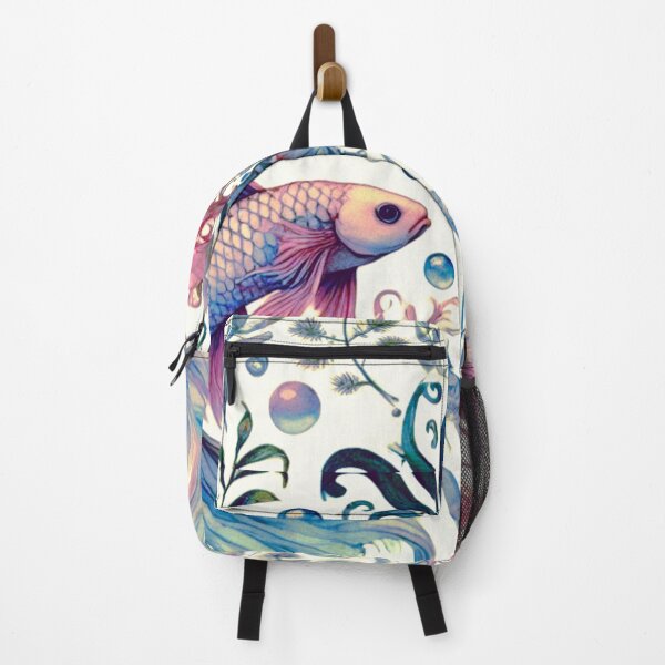 Item preview, Whimsical Watercolor Betta Fish Pattern Japanese Fighter Fish designed and sold by CritterManiaUK.
