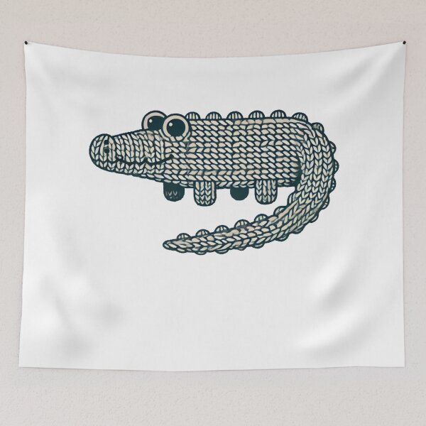 Aperçu de l'œuvre Croco tricoté créée et vendue par improv-biber.
