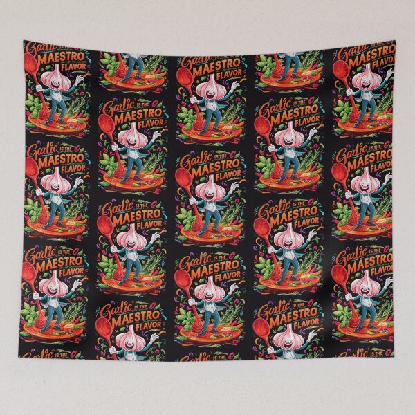 Item preview, Garlic Is The Maestro Flavor Funny Food Quote designed and sold by TheArtOfPat.